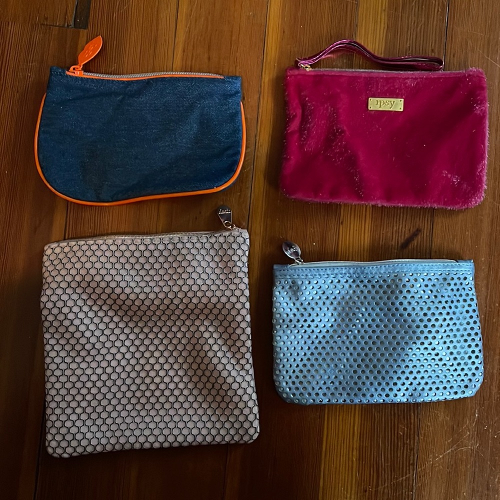 Ipsy lot of 4 Wristlet or makeup bag